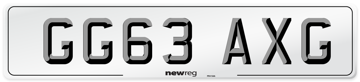 GG63 AXG Number Plate from New Reg